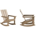 thumbnail image 3 of Parkdale Outdoor HDPE Plastic Adirondack Rocking Chair Weathered Wood (Set of 2), 3 of 8