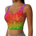 thumbnail image 2 of Hirioo Colorful Glitter for Women's Sports Vest with Full-Print Design, Stretchy Fabric and Removable Pads-X-Large, 2 of 8