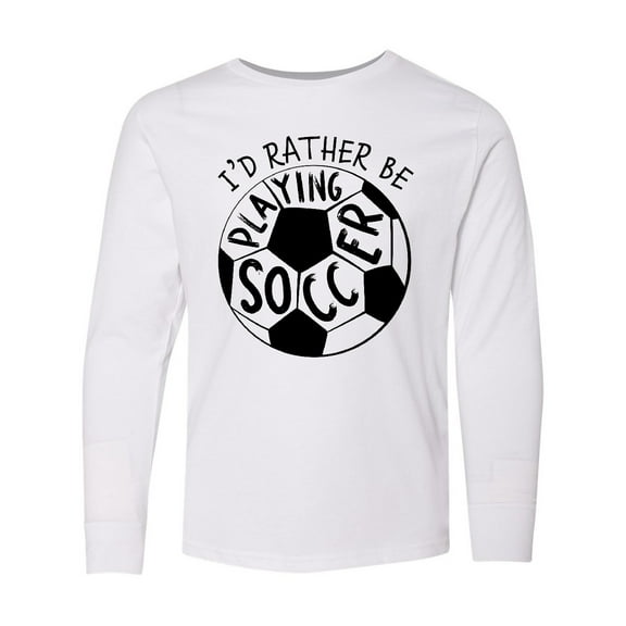 Inktastic I'd Rather Be Playing Soccer Long Sleeve Youth T-Shirt