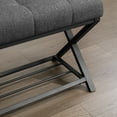 thumbnail image 6 of Dycanpo 44.5" End of Bed Bench,Linen Upholstered Bench with Shoe Shelf, Carbon Gray, 6 of 11