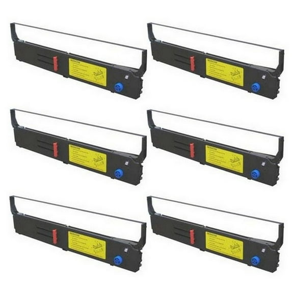PrinterDash Compatible Replacement for Okidata MICROLINE 4410/PACEMARK 4410/PACEMARK 4410N Series Black Printer Ribbons (6/PK) (OKA011100)