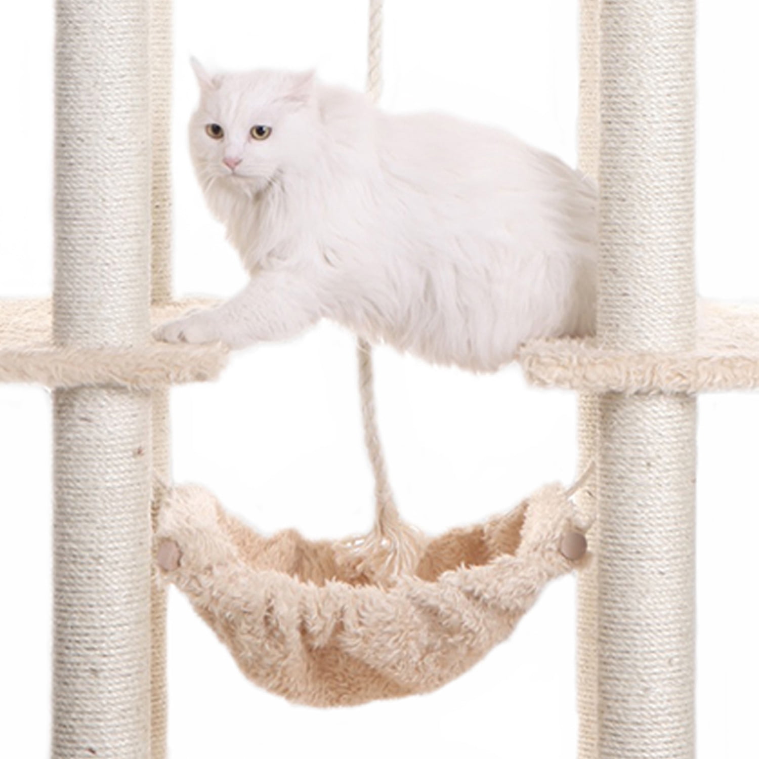 Armarkat 69-in Mult -Level Real Wood Cat Tree Hammock Bed, Climbing Center for Cats and Kittens A6901 Beige