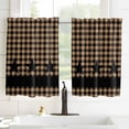 thumbnail image 3 of Kitchen Curtains 39 Inch Length, Retro Country Star Farmhouse Curtains & Drapes, Brown Black Buffalo Plaid Rod Pocket Window Curtains for Living Room/Bedroom/Bathroom, 27.5x39, 2 Panels, 3 of 5