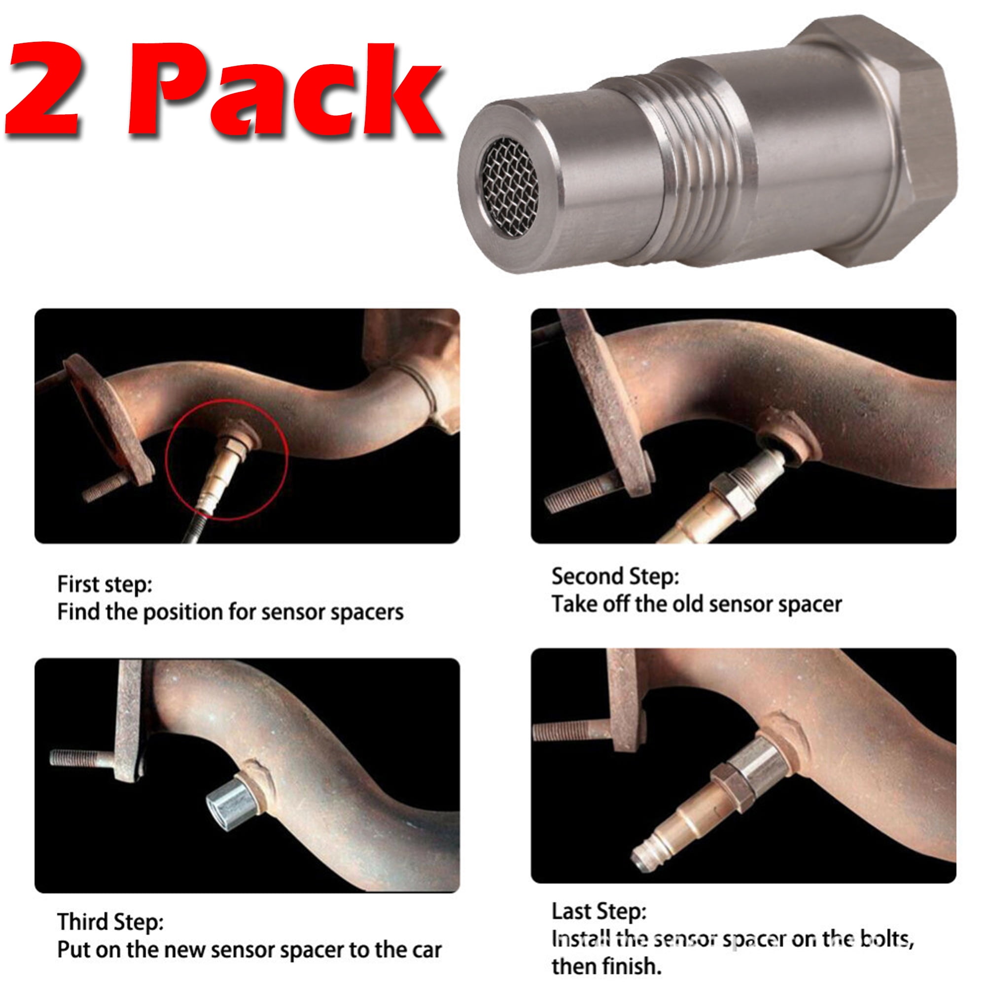 Wisfunlly 2Pack 45mm O2 Sensor, Oxygen Sensor Car Cel Fix Check Engine