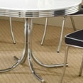thumbnail image 3 of Retro Round Dining Table Glossy White and Chrome, 3 of 7