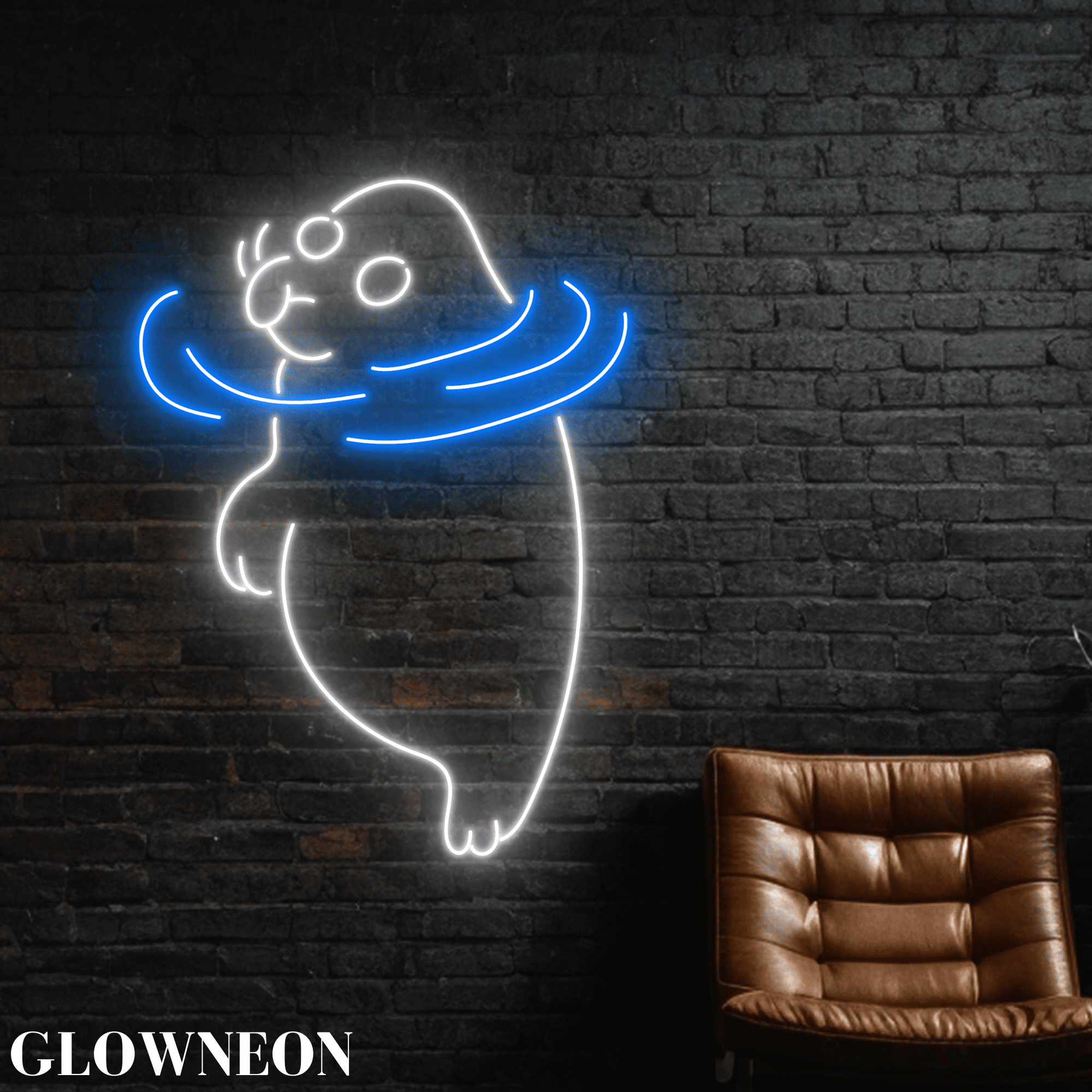 Glowneon Cute Seal Neon Sign, Seal Led Sign, Seal Wall Art Led Light