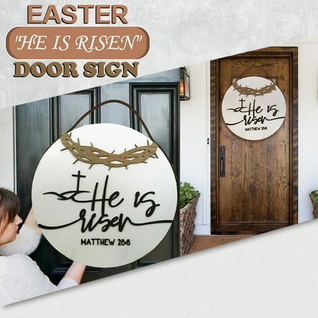

Easter Door Hanger Sign Easter Religious Sign For Wall Front Door Home Decorations