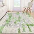 thumbnail image 3 of Wondo 5x8 Modern Abstract Area Rugs - Green Low Pile Washable Carpet for Living Room, Bedroom, Nursery, Office, Kitchen - Non-Slip Stain Resistant Soft Rug for Indoor Use, 3 of 8
