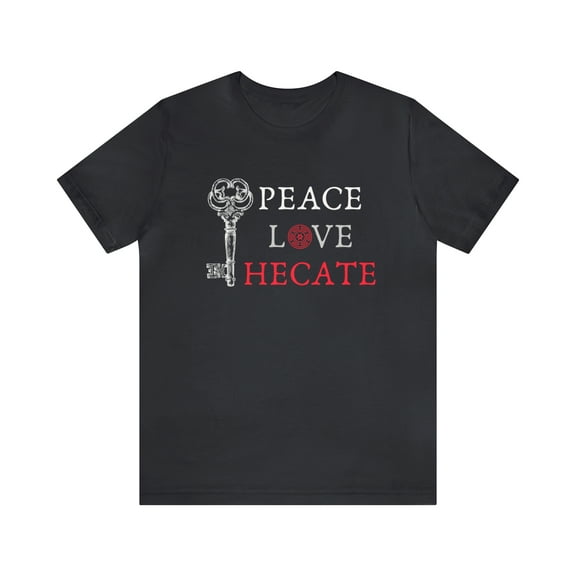 Bella Canvas 3001 Peace Love Hecate Keys T-Shirt, Goddess Hecate T-Shirt