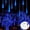 Blue, variant on Solar Meteor Shower Lights Outdoor Meteor Lights 10Tubes Waterproof LED Falling Raindrop Christmas Halloween Fairy String Lights