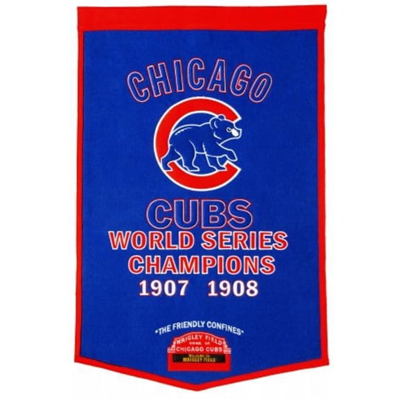 Chicago Cubs Banner 24x36 Wool Dynasty