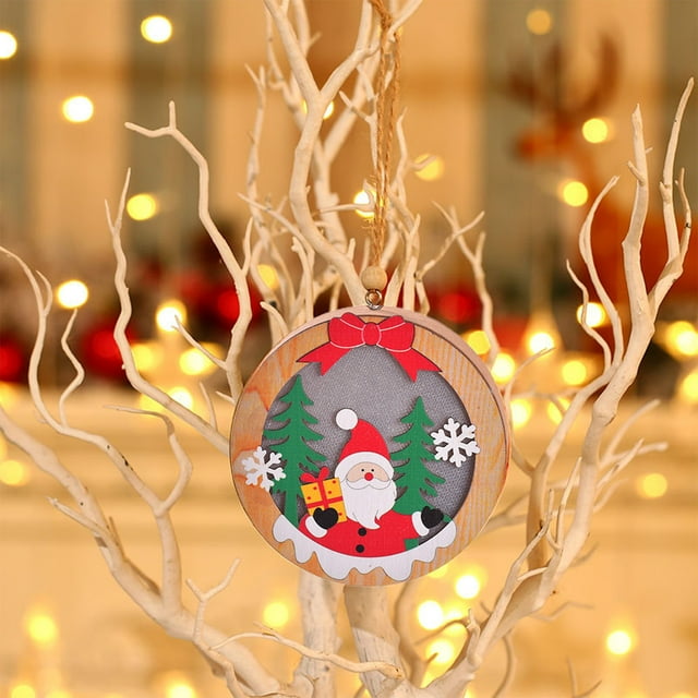 Christmas Decorations LED Light Emitting Christmas Tree Pendant Santa Claus Snowman Deer Night Light Ornaments Pendant