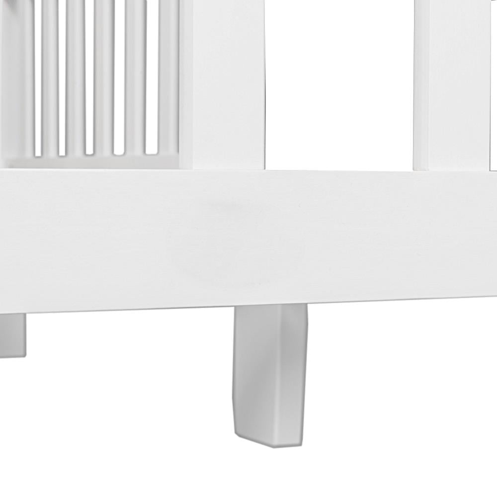 Zimtown Toddler Bed, Wood Kids Bedframe Children Classic Sleeping Bedroom Furniture w/Safety Rail Fence (White)