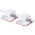 thumbnail image 1 of 100PCS Adhesive Cable Clips Cable Tidy Self Sticky Fixing Wire Clips Cable Management for Car, Office and Home - White, 1 of 5