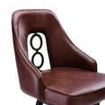thumbnail image 4 of Ruby Contemporary 26" Counter Height Barstool in Black Powder Coated Finish and Vintage Coffee Faux Leather, 4 of 8