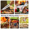 thumbnail image 5 of Stainless Steel BBQ Grill Accessories Tools Set 26pcs with Aluminum Case Food Grade Rust Proof Heat Resistant Grill Utensils Kit for Camping Backyard Barbecue Gifts for Men Dad, 5 of 6