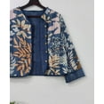 thumbnail image 7 of Handmade Blue Floral Block Printed Jacket Cotton Quilted Bomber Upperwear Coat for Women's, 7 of 7