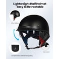 thumbnail image 4 of Medio casco de moto ILM modelo 205V, cara abierta, negro mate, 4 of 8