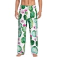 thumbnail image 2 of Lsque Cactus Plants Print Men's Pajama Pants, Lounge Pant - Comfortable Home Wear,Elastic Waistband, Stylish Design-Large, 2 of 9