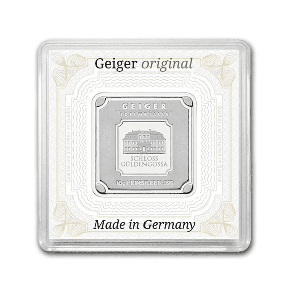 Geiger Edelmetalle Original 10 Gram Silver Square - In Capsule