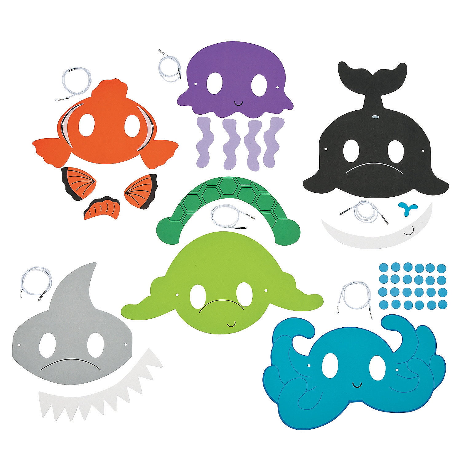 Fun Express Ocean Animal Mask Craft Kit - Makes 48