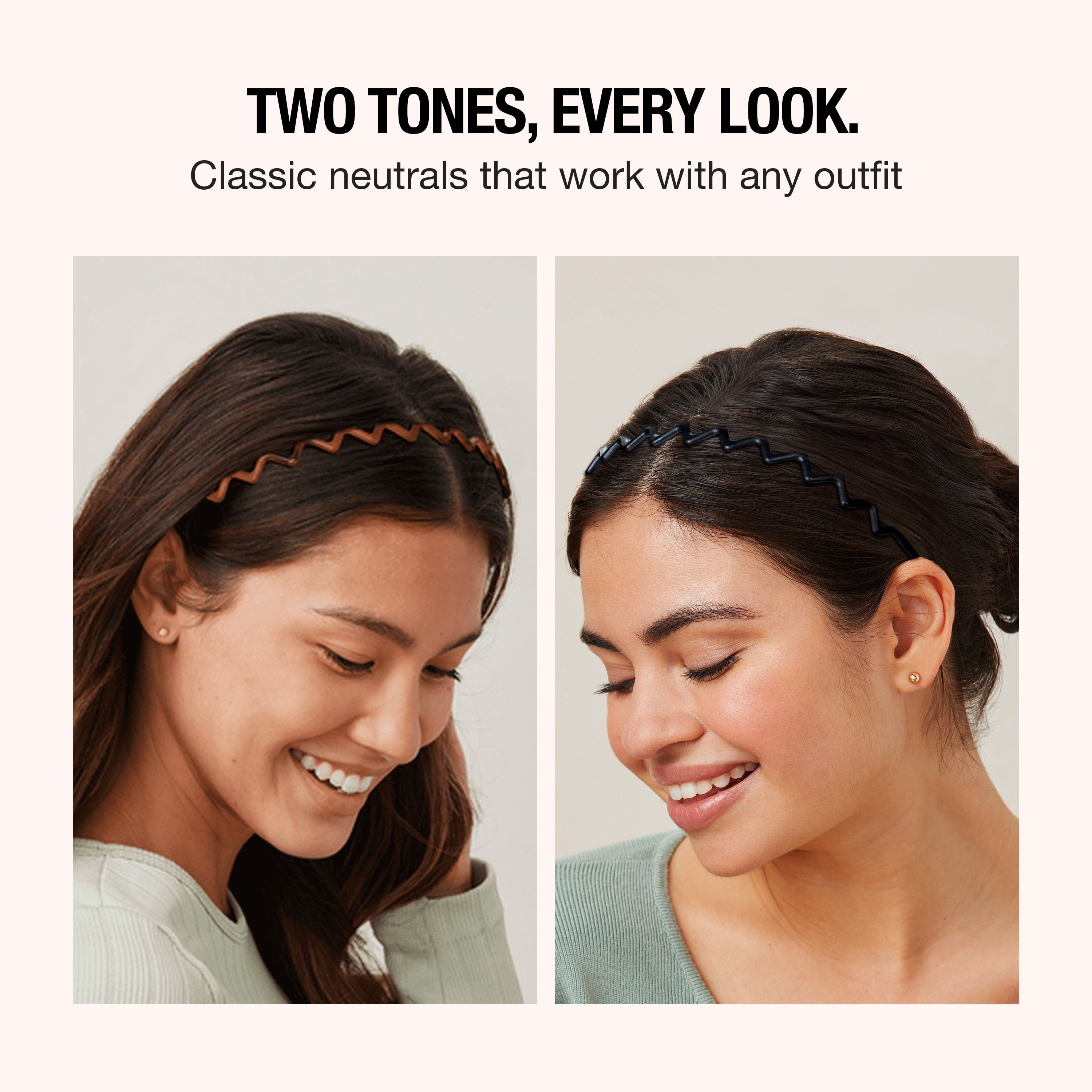 Scunci Effortless Beauty Teethcomb Headband, Multicolor, 2 Count