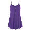 thumbnail image 2 of Women's Summer Button V Neck Pleated Spaghetti Strap Camisole Tank Tops, 2 of 3