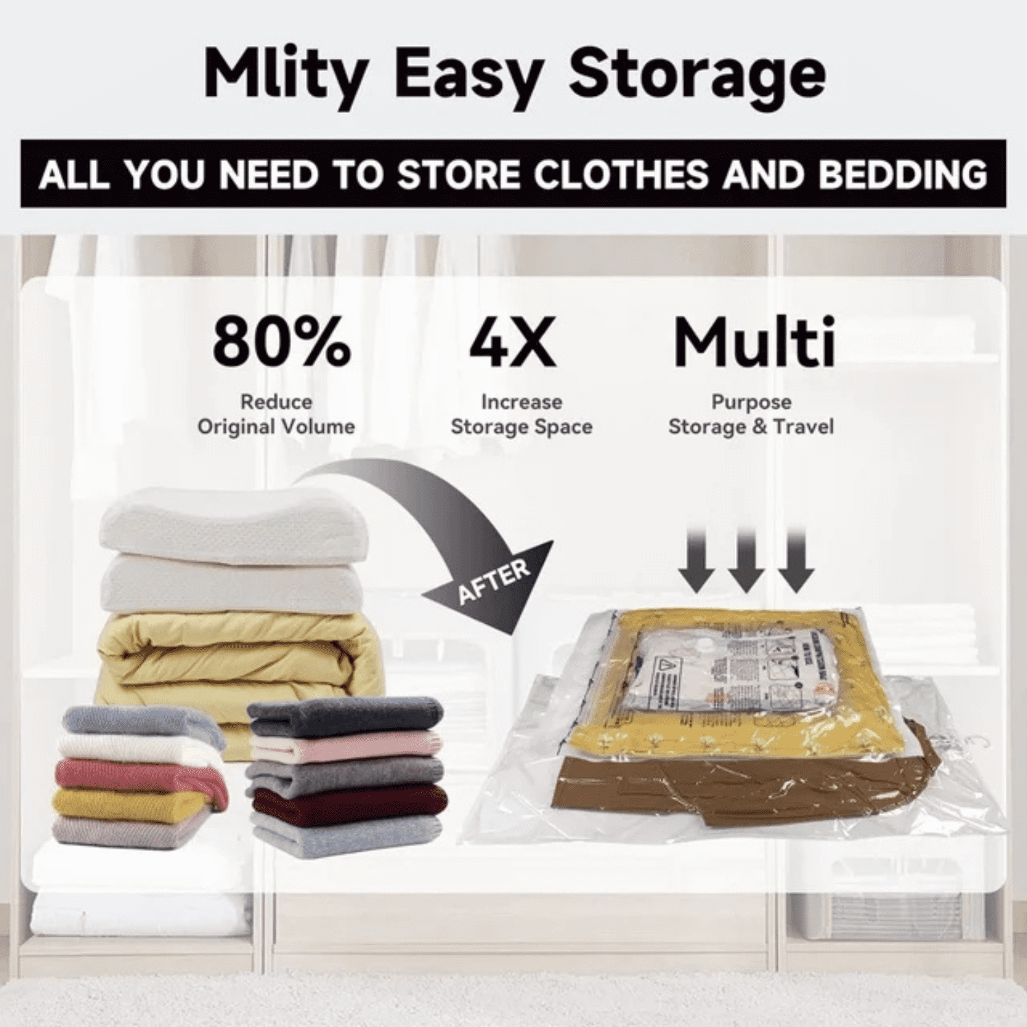 Electric Vacuum Storage Bags, 25-Pack Space Saver Bags for Clothes, Bedding & Travel – Variety Sizes