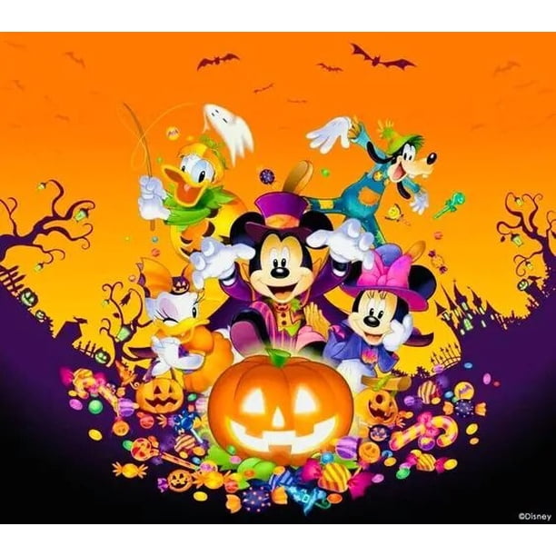 Disney-dibujo de diamante de dibujos animados, bordado de Mickey, punto de cruz, mosaico hecho a mano, decoración del hogar, regalo de Halloween, 5 d