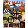 thumbnail image 3 of Electric Bike for Adults, 750W Motor, 48V 15.6Ah Battery, 28 MPH PAS, 50 Miles Range, Full Suspension Fat Tire Off-road Bike, UL2849, 3 of 11