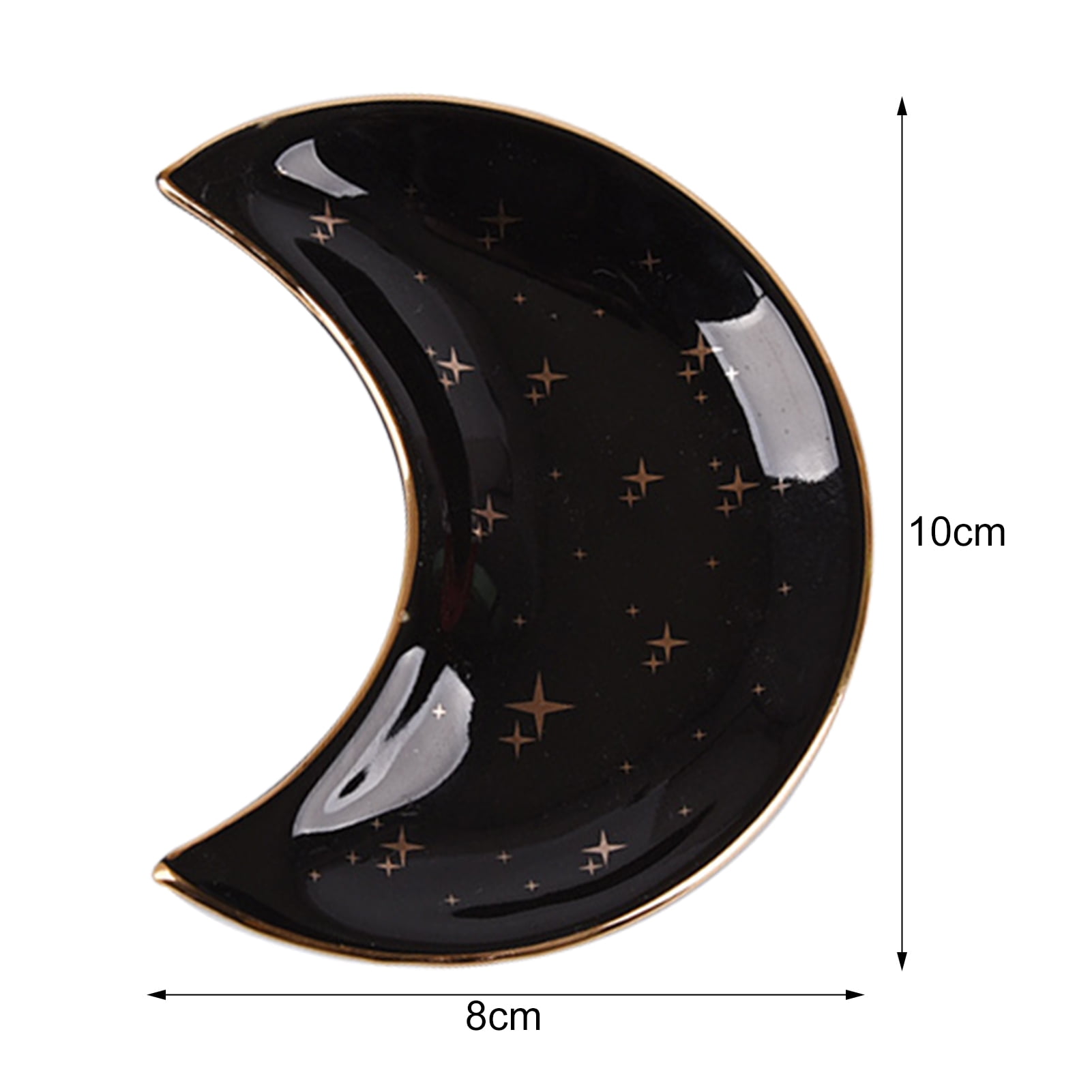 Grandest Birch Moon Shape Decorative Jewelry Dish Ceramic Engagement Rings Trinket Dish Wedding Decor Moon Shape Anti-Deformed Dec