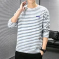 thumbnail image 2 of Camiseta para hombre a rayas ropa de hombre top ajustado cuello redondo rojo ajustado manga larga harajuku moda normal coreano otoño, 2 of 5