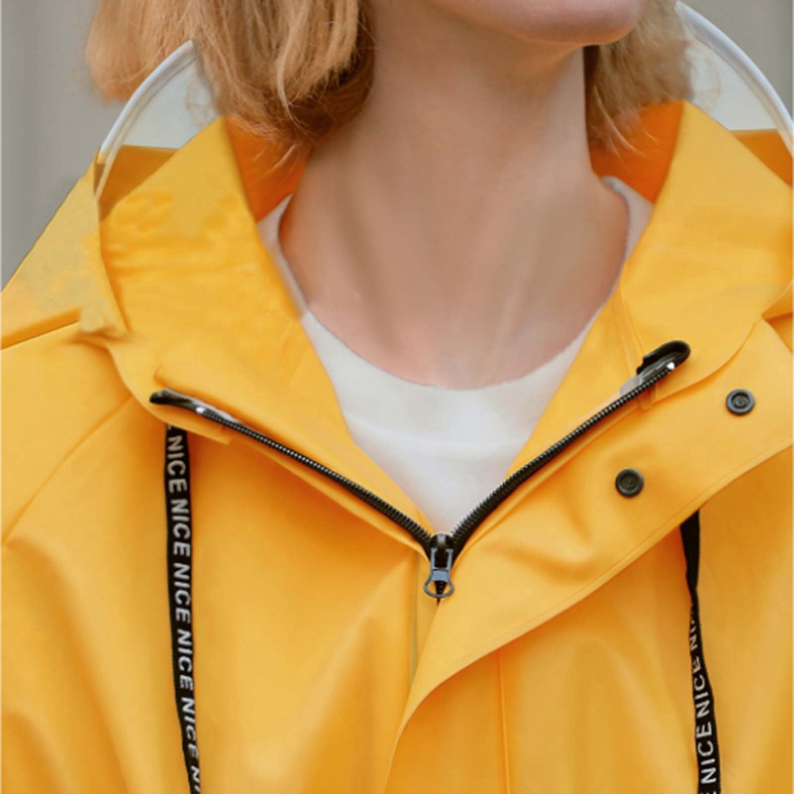 Manteau De Pluie Long Imperméable Pour Femme - Trench Coupe-vent Respirant, Avec Capuche Et Poches - Fermeture éclair Intégrale, Pliable Pour Voyage - 6