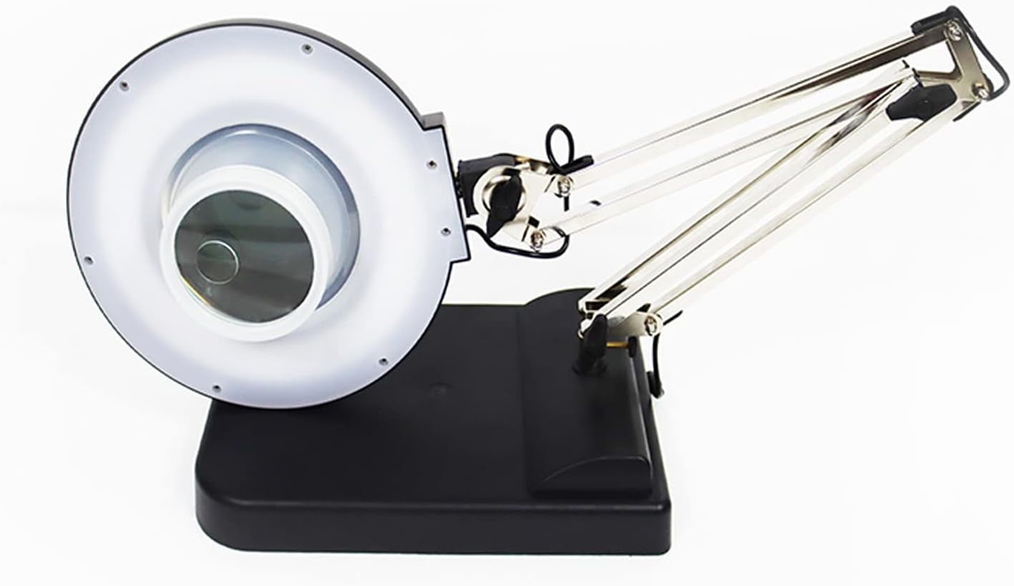 20x Black Benchtop Magnifier Lamp Table Magnifier Lamp