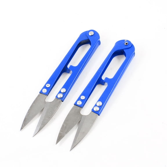 Unique Bargains Craft Cross Stitch Spring Yarn Blue Scissors Pair