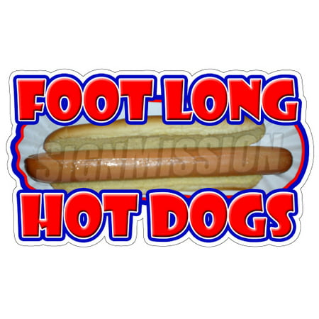 FOOT LONG HOT DOGS Decal footlong dog sign cart trailer stand (Best Foot Long Hotdogs)