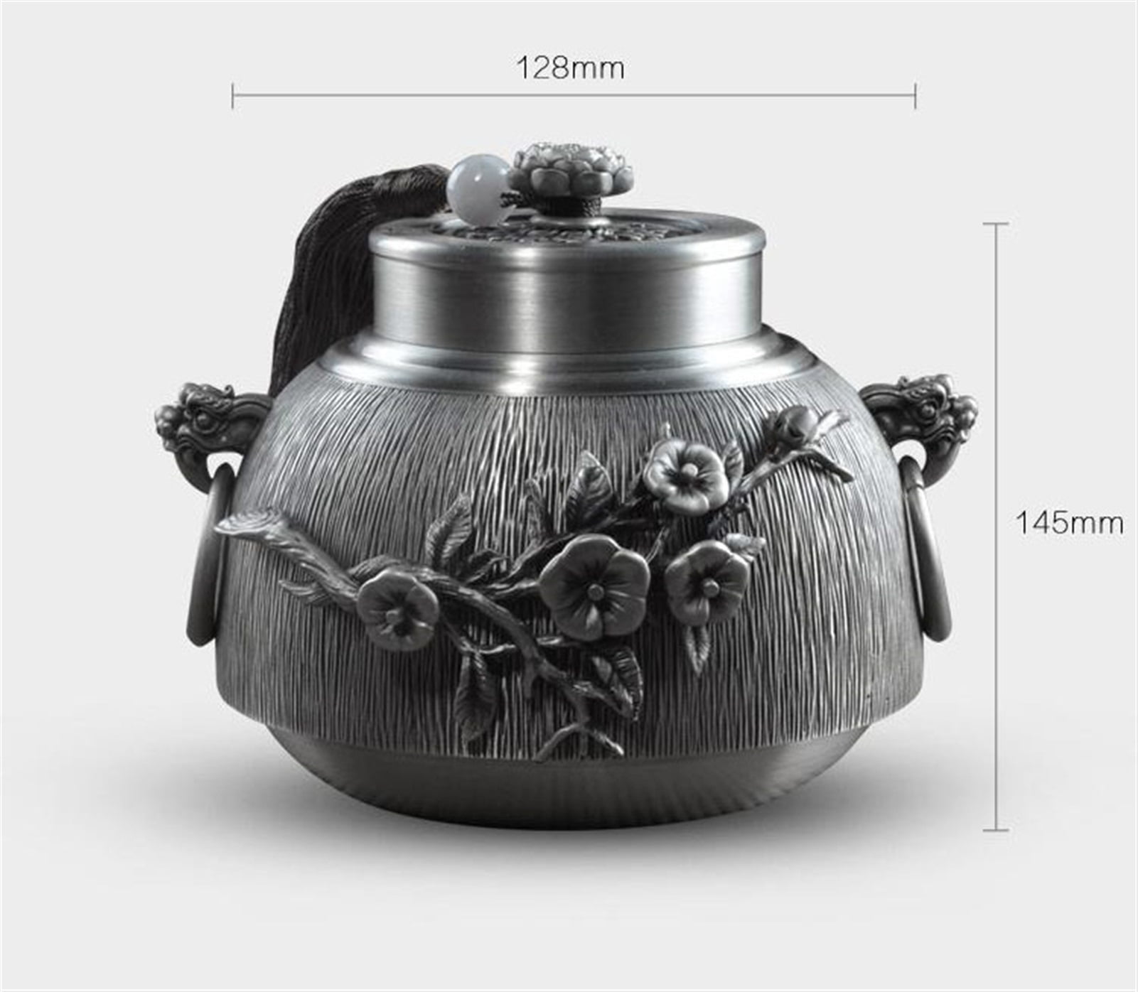 Custom Pet Urn Funeral Cremation Pure Tin 97% Lead Free Tin Hand Carved Beautifully Relief