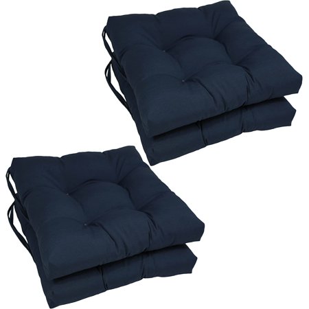 

Blazing Needles 16-inch Twill Square Chair Cushion 16 x 16 Navy 4 Count