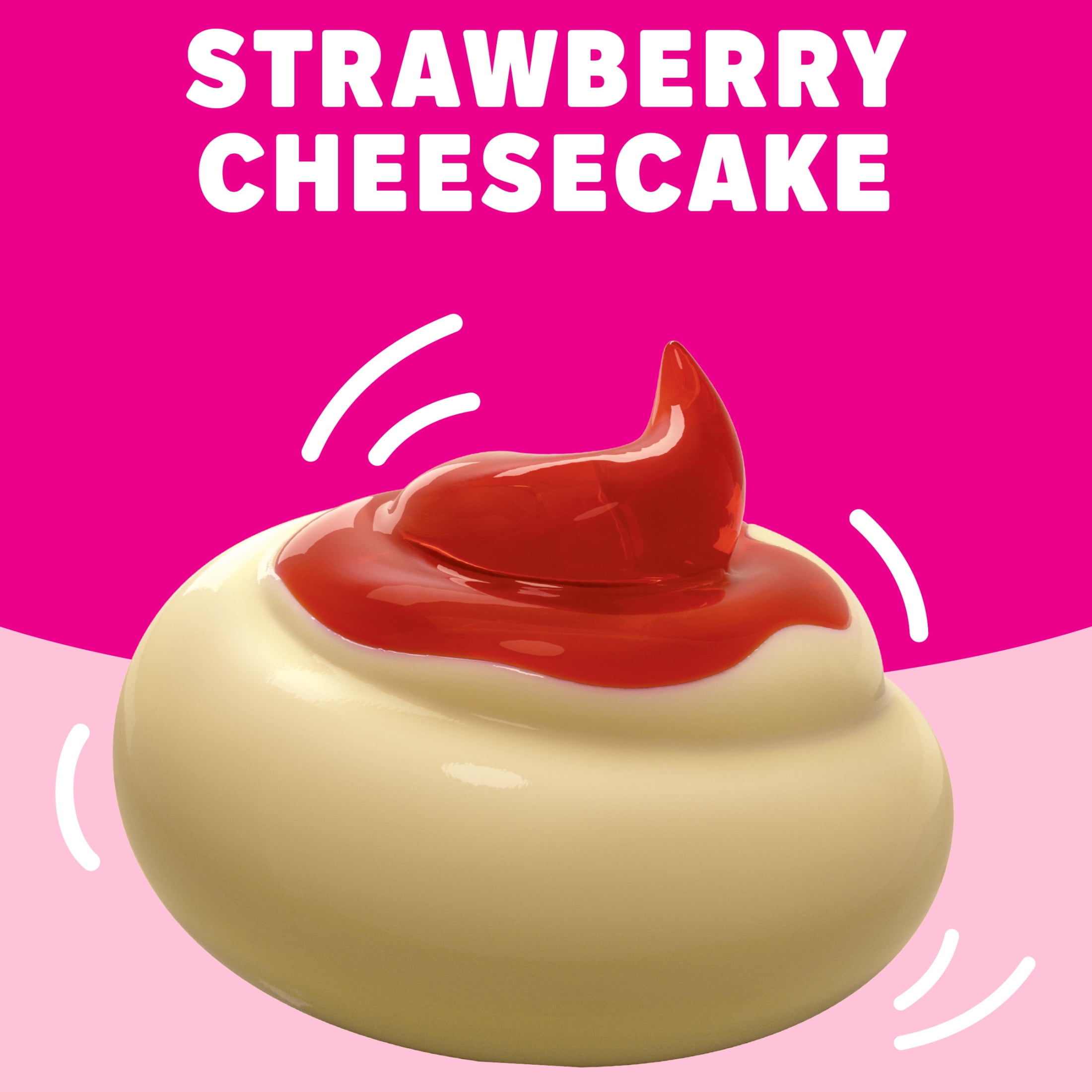 Jell-O Original Strawberry Cheesecake Pudding Cups Snack, 4 Ct Cups
