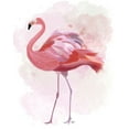 thumbnail image 2 of Fab Funky  20x24 White Modern Wood Framed Museum Art Print Titled - Fluffy Flamingo 1, 2 of 4