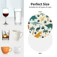 thumbnail image 6 of Yiaed Dinosaurs and Tropical Leaves Print Leather Coasters for Drinks - Cup Coasters Coffee Table Kitchen Table Bar, Home & Office Gifts Handmade Drink Coasters-Round Shape, 6 of 6