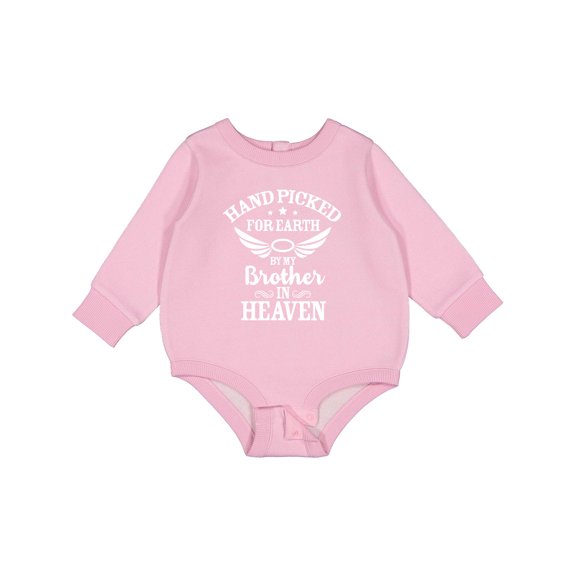 Inktastic Handpicked for Earth by My Brother in Heaven Angel Wings Baby Fleece Bodysuit