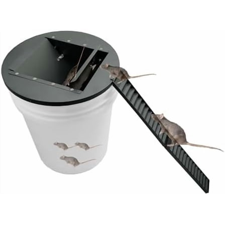 Bucket Lid Mouse Trap Metal 5 Gallon Bucket lid, 45° tilt Design Makes it Easier to Capture Strong Metal Material That, auto Reset, Repeat Catch, Indoor Outdoor, (1pack)