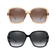 thumbnail image 5 of 2 Gafas De Sol De Moda Estilo Retro Uv400 Para dama Lab.G Negro y Beige, 5 of 5