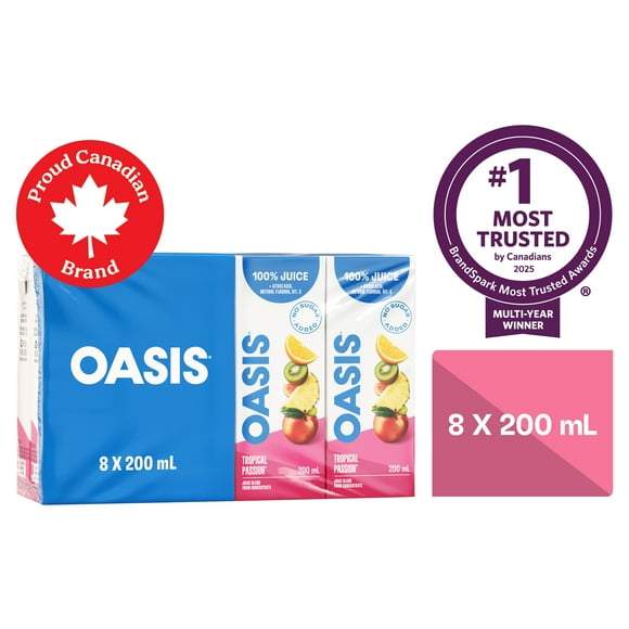 Tropical Passion Fruit Juice Boxes, 8 x 200 ML