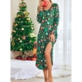 thumbnail image 3 of Avidlove Womens Long Sleeve Nightgown Christmas Green Nightshirts T-shirt Dress Sleepwear with Pockets, 3 of 8
