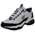 thumbnail image 1 of Zapatilla Skechers Energy Afterburn para hombre, color blanco, azul marino y plateado, 1 of 7