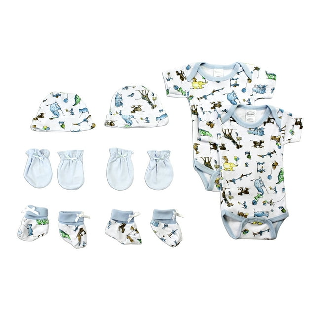 Bambini Ensemble Layette 8 Pcs pour Nouveau-Né Garçon, Cadeau de Shower de Bébé