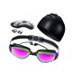 thumbnail image 5 of Juego de 5 piezas de gafas y gorro de natación para hombres y mujeres adultos en piscina. Violeta negra, 5 of 8