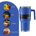 thumbnail image 4 of Blue Stainless Steel Tumbler with Handle and Lid 40 Oz 1 Pack, Double Walled Large Drinking Cup for Travel Coffee Smoothie Water Sports with Snoep in Beperkte Oplage, 4 of 8